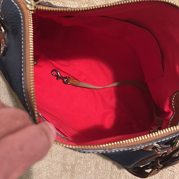 Dooney & Bourke Navy Pebbled Leather Shoulder Bag and Card Case - Picture 10 of 14